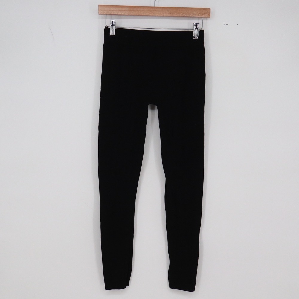 Unbranded Leggings Womens One Size Seamless Solid Black Stretch Excellent